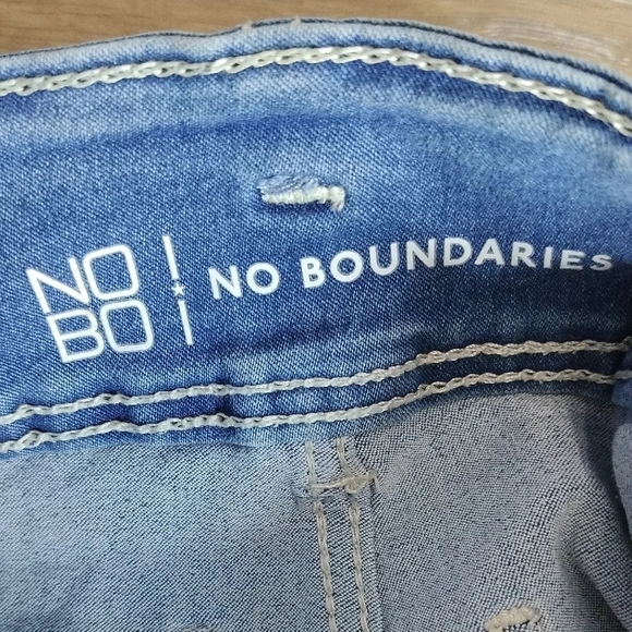 No Boundaries Blue High Waist Denim Shorts - Picture 2 of 4